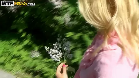 Sexy amateur girl Ariana walks in the forest and undresses