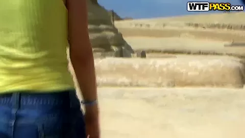 Beautiful Aurita sucking outdoors in Egypt
