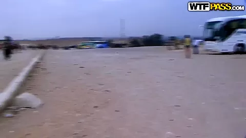 Beautiful Aurita sucking outdoors in Egypt