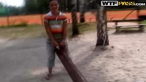 Hot victoria gets all happy horny at a playground