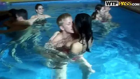 So wild hot and nice college orgy by the pool