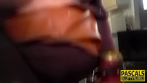 Big tit skank throating dick