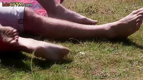 CFNM bikini babes jerk and suck cock outdoor in group