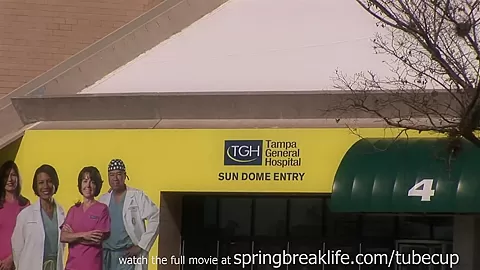 SpringBreakLife Video: Cute Brunette Flashing