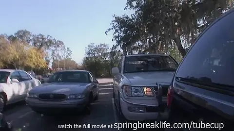 SpringBreakLife Video: Cute Brunette Flashing