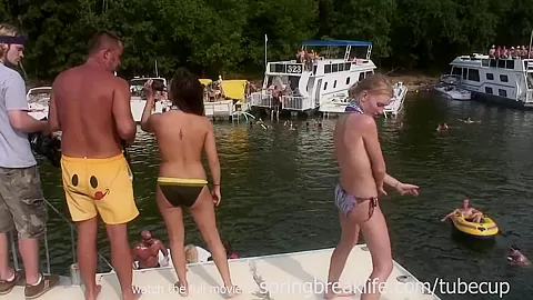 SpringBreakLife Video: Girls Flashing On The Lake