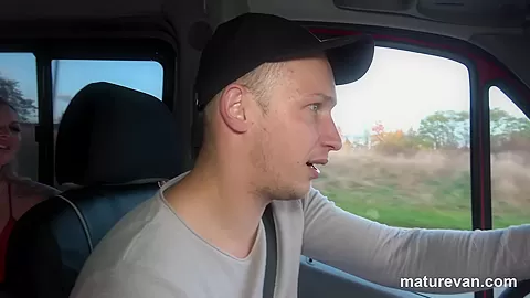 4 Mature Pussies against 1 Cock in the MatureVan