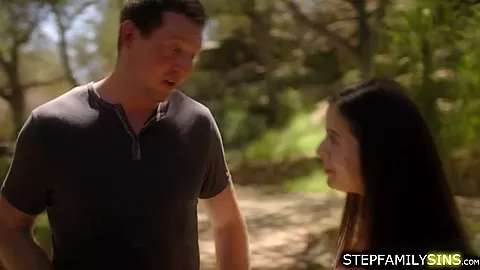 Brunette babe fucked by stepcousin during family reunion