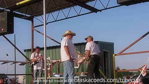 wild midwest biker chicks stripping down in a biker rally contest