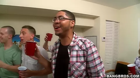 A dozen college have a party