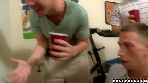 A dozen college have a party