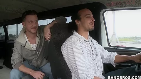 Cuban guys are looking for adventures on bang bus