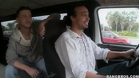 Cuban guys are looking for adventures on bang bus