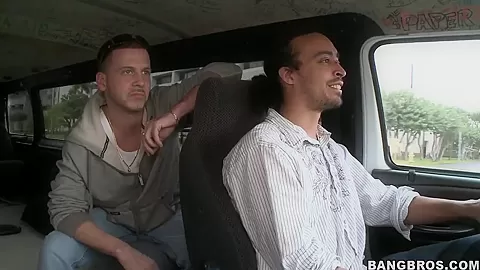 Cuban guys are looking for adventures on bang bus
