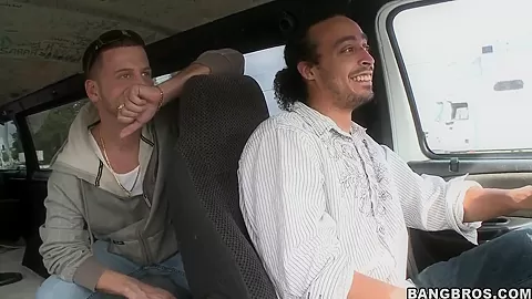 Cuban guys are looking for adventures on bang bus
