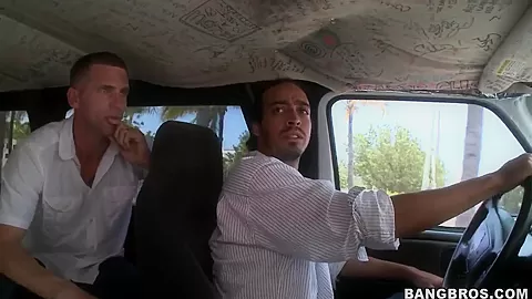 Amateur Latina Bianca and guys from the Bang Bus