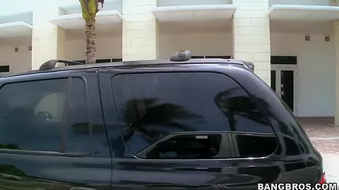 Amateur Latina Bianca and guys from the Bang Bus