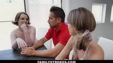 FamilyStrokes - Busty teen 18+ Lets Step dad Fuck Her To Pay The Bills