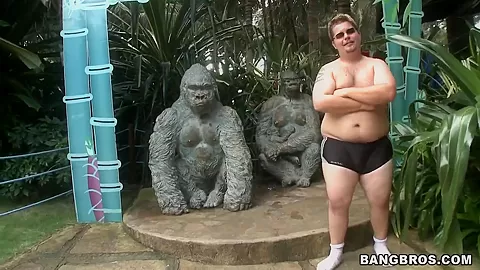 Two horny guys walking along Brazilian beach