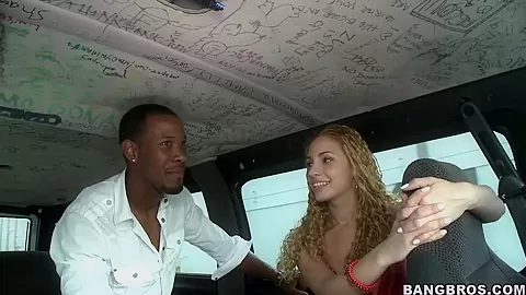 Adorable prostitute Layla does some blowjobs in the car