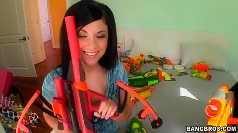 Playing with his gun is a seduction