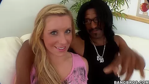 A cute lil slut is by a big stud