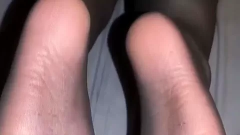 Big Ass Curvy In Lingerie Jerks A Cock With Her Feet In Nylons