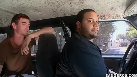 Petite hot blonde babe Paris gets filmed from car
