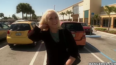 Beautiful blonde Julie J gets in bang bus for ride