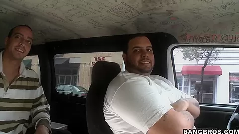 Katie Collins demonstrates her beauty in a Bang Bus