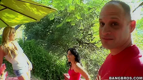 Hot group fuck in the forest with beautiful bitches