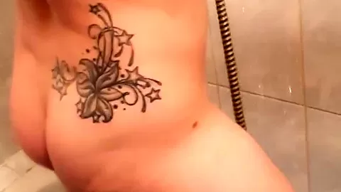 Hairy Chick Takes A Shower And Washes Sperm From Her Flooded Ass After Anal Sex