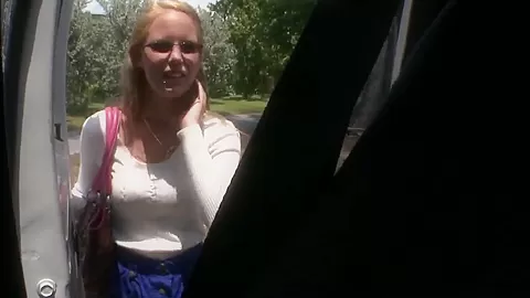 Young long haired Taylor Slit gets in to bang bus