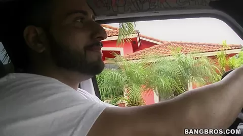 Amateur latina Ariel Monroe gets fimned from car