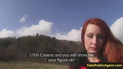 Redhead euro public fucked by fake agent