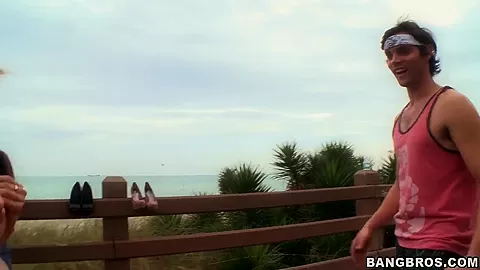 Hot group sex on the beach with Alexis