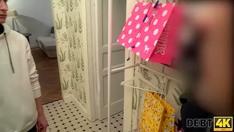 Debt4k. Bitch gets analyzed hard for all debts in front of her boyfriend