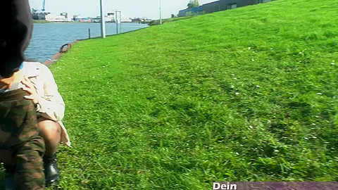 caught in public sex with german skinny teen 18+ outdoor blowjob