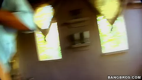 Hot blonde gives a head in house on a tree