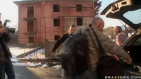 Boys try sexy lady with big bust and ass