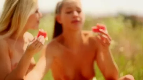 First Time Lovers Teen Lesbians Fuck Outdoors!