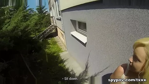 Anonymous & Iren in Casual Cock Riding Outdoors - SpyPOV