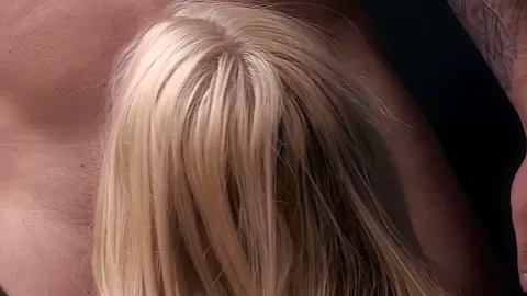 Blindfolded big ass blonde fucked and milked from her muscular dude