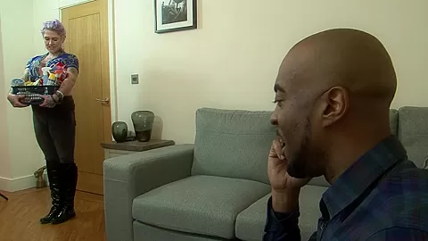 Hot tattooed big ass chick pounded by his BBC on the floor