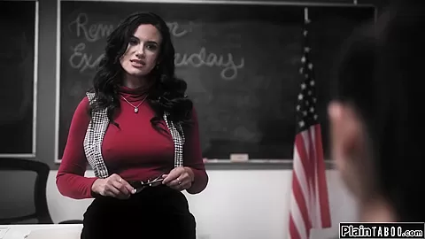 Teacher watches her teen 18+ student 18+ get anal fucked by stepson