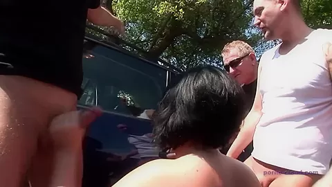 Outdoor gangbang