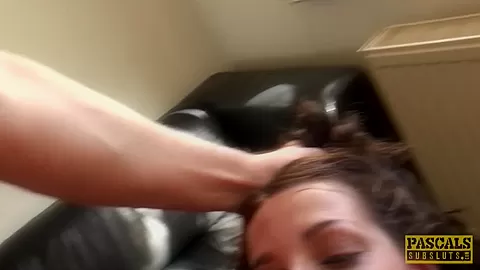 UK sub slut deepthroated while tiedup