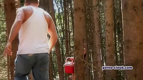 My wife and my friend in the wood