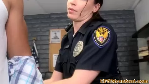Assfucked femdom cfnm police officers taste cum