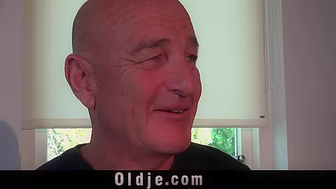 Bald old guy fucking his sweet young wife